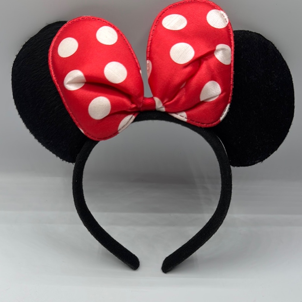 Disney Minnie Mouse Black and Red Polka Dot Bow Headband - Picture 4 of 4